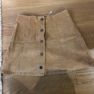 Corduroy Button Up Skirt